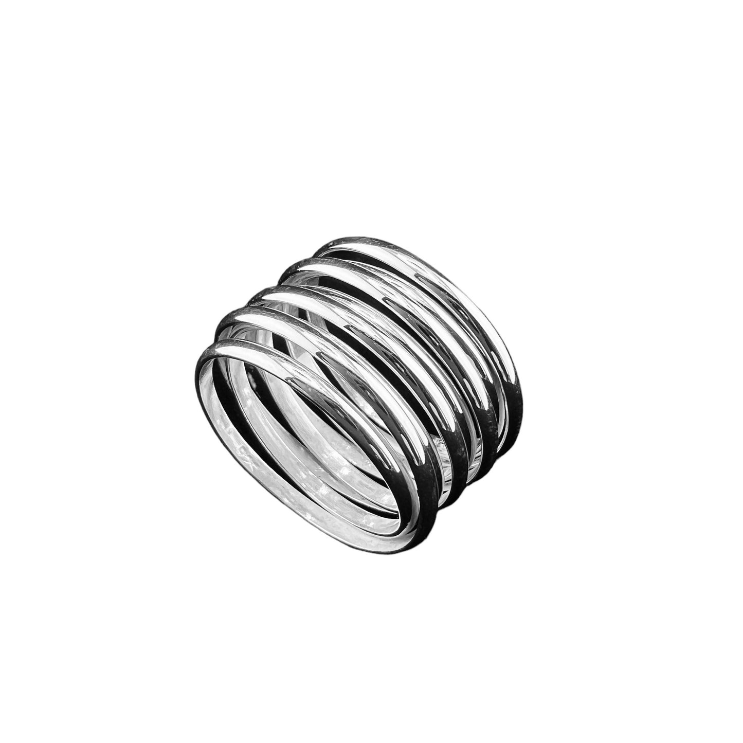 925 Silver Ring 15mm wound wire