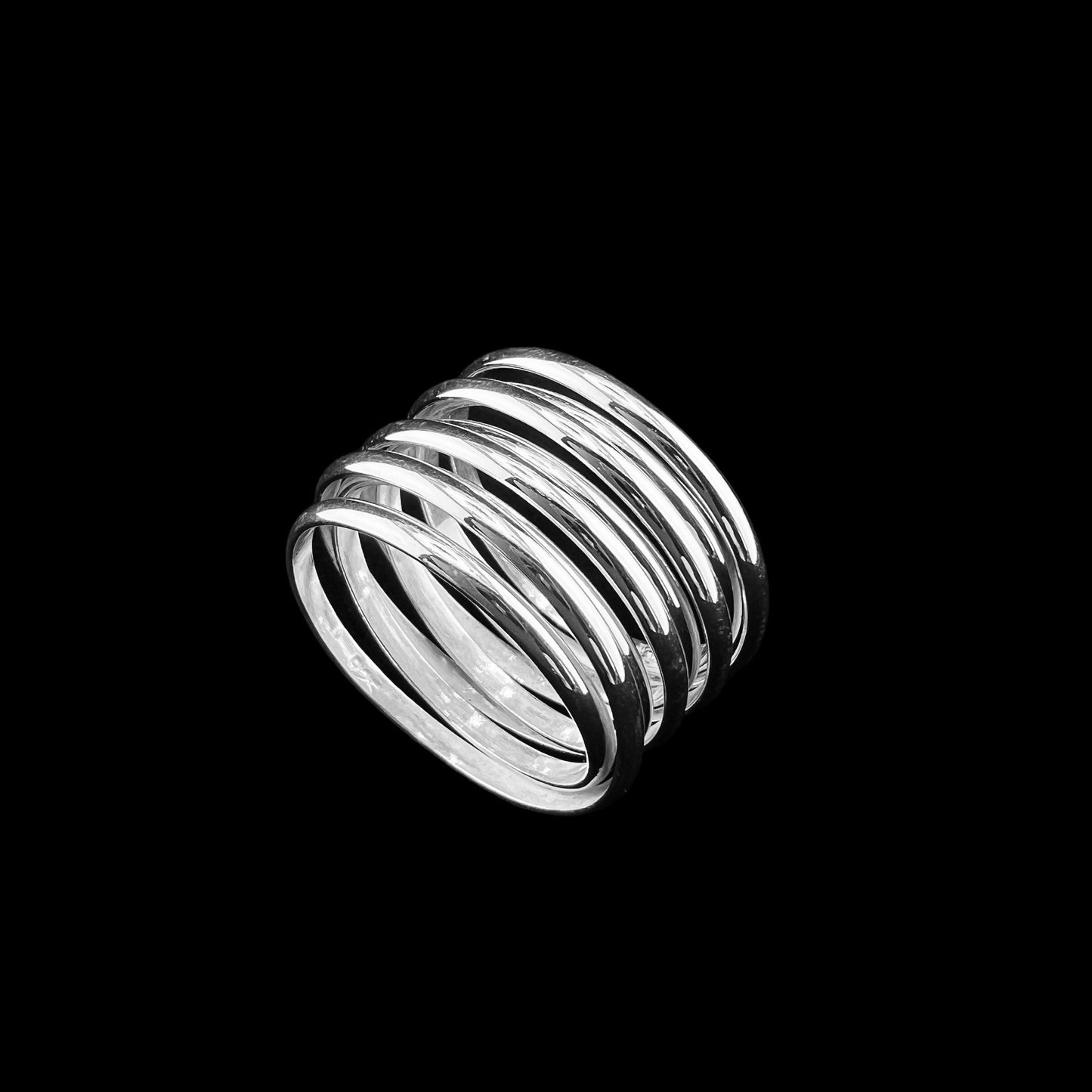 925 Silver Ring 15mm wound wire