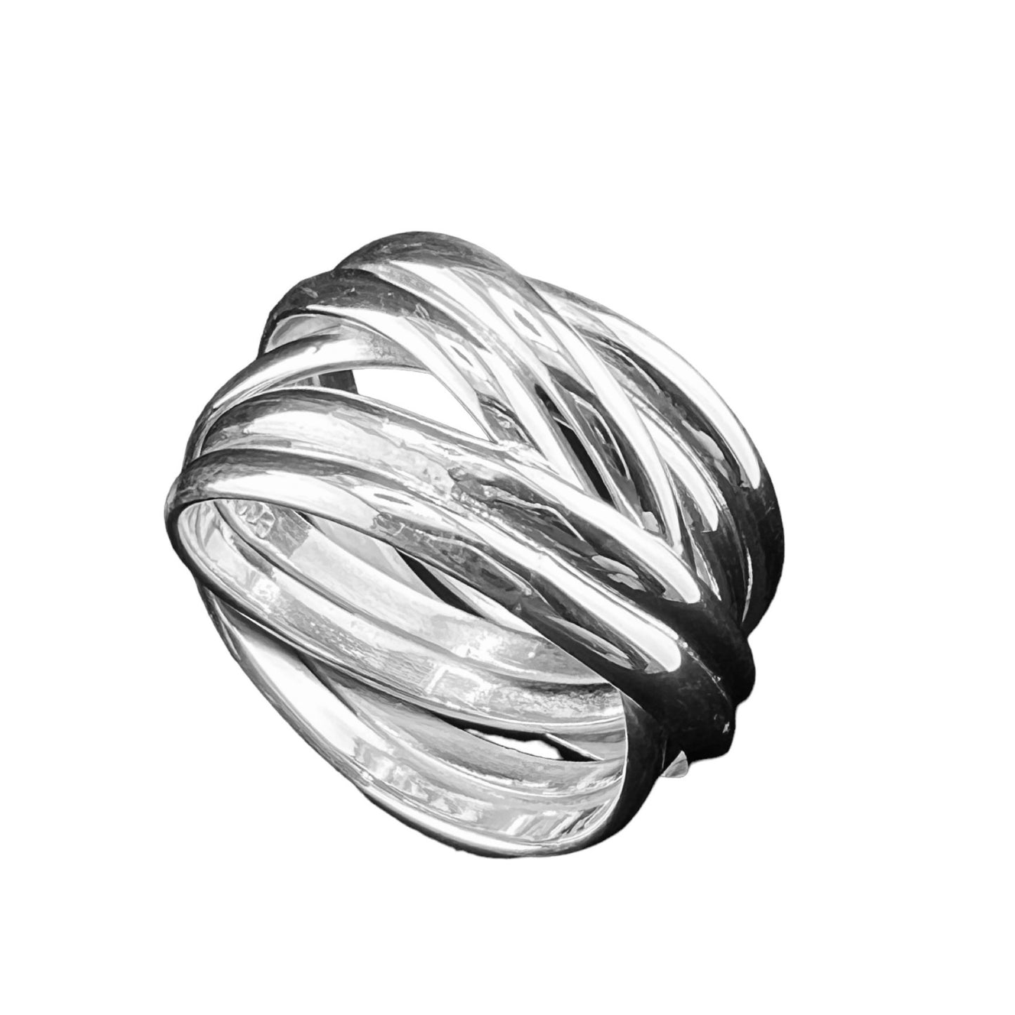 925 Silver Ring 14mm Silver Wire Random