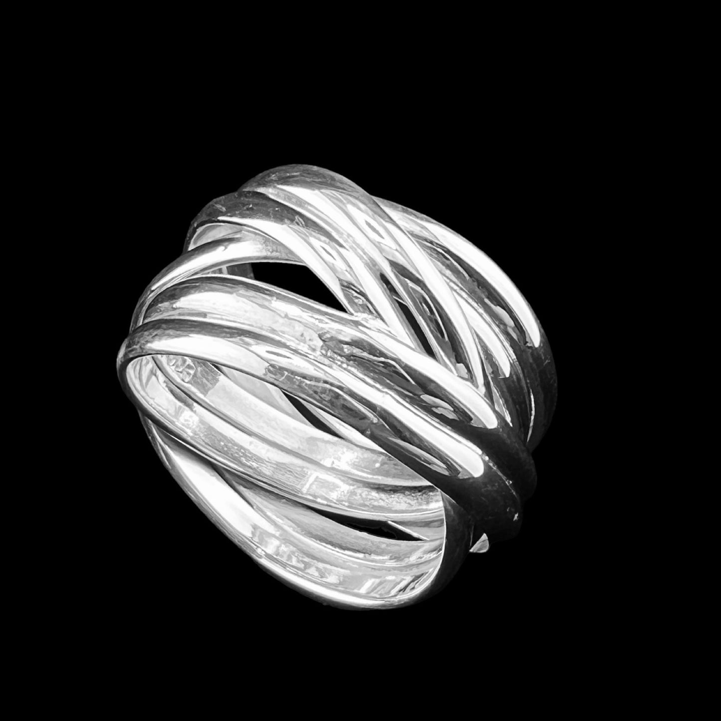 925 Silver Ring 14mm Silver Wire Random