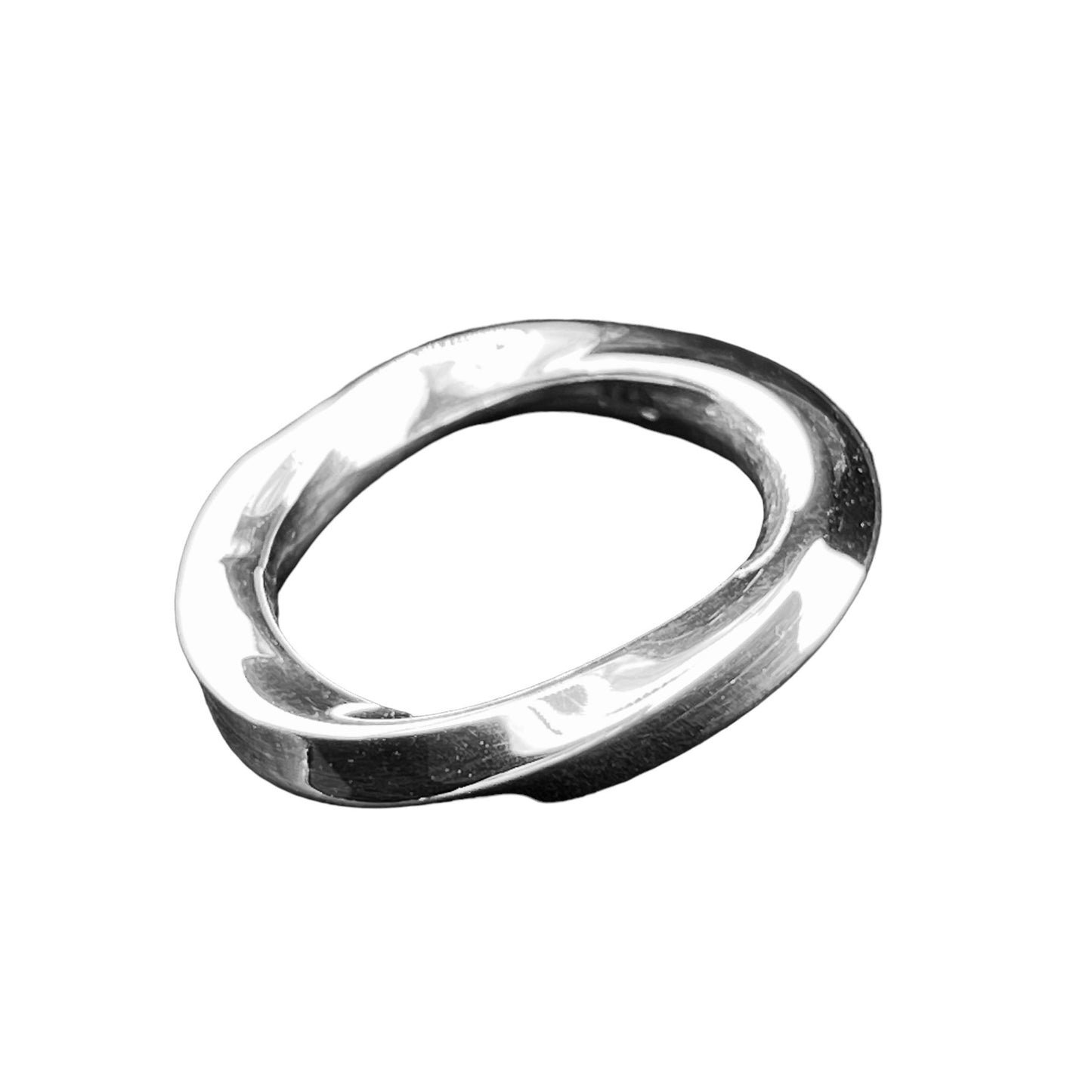 925 Silver Ring 4mm wide Solid Twisted