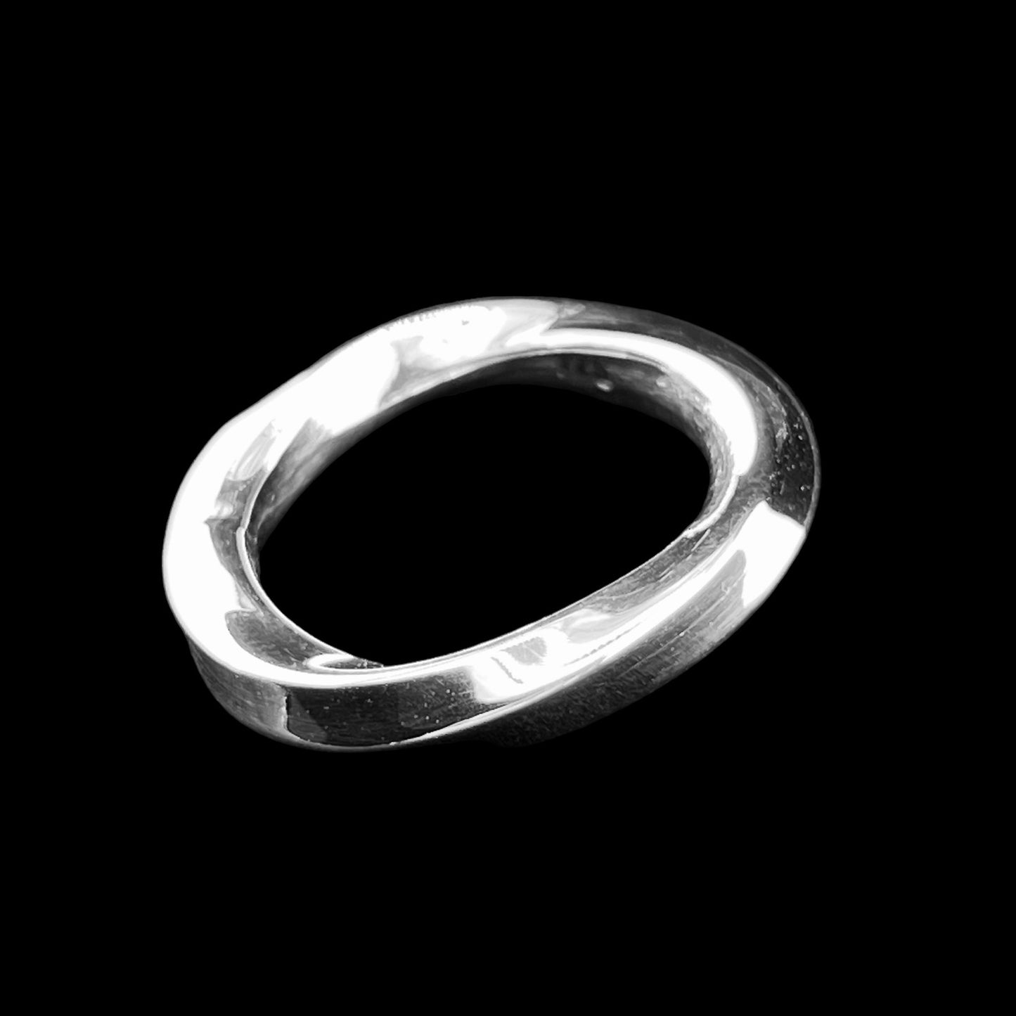 925 Silver Ring 4mm wide Solid Twisted