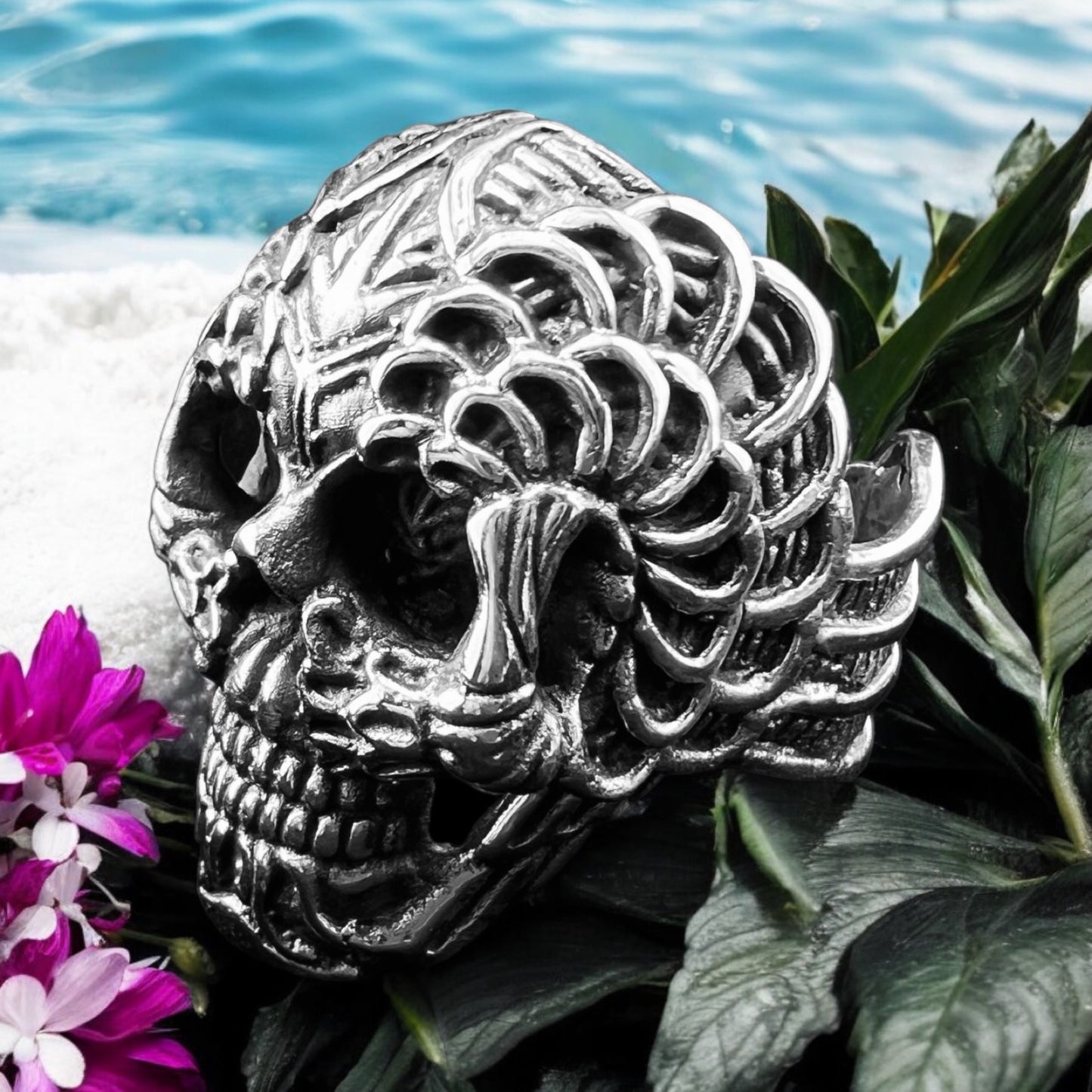 925 silver Ring Skull 30mm wide