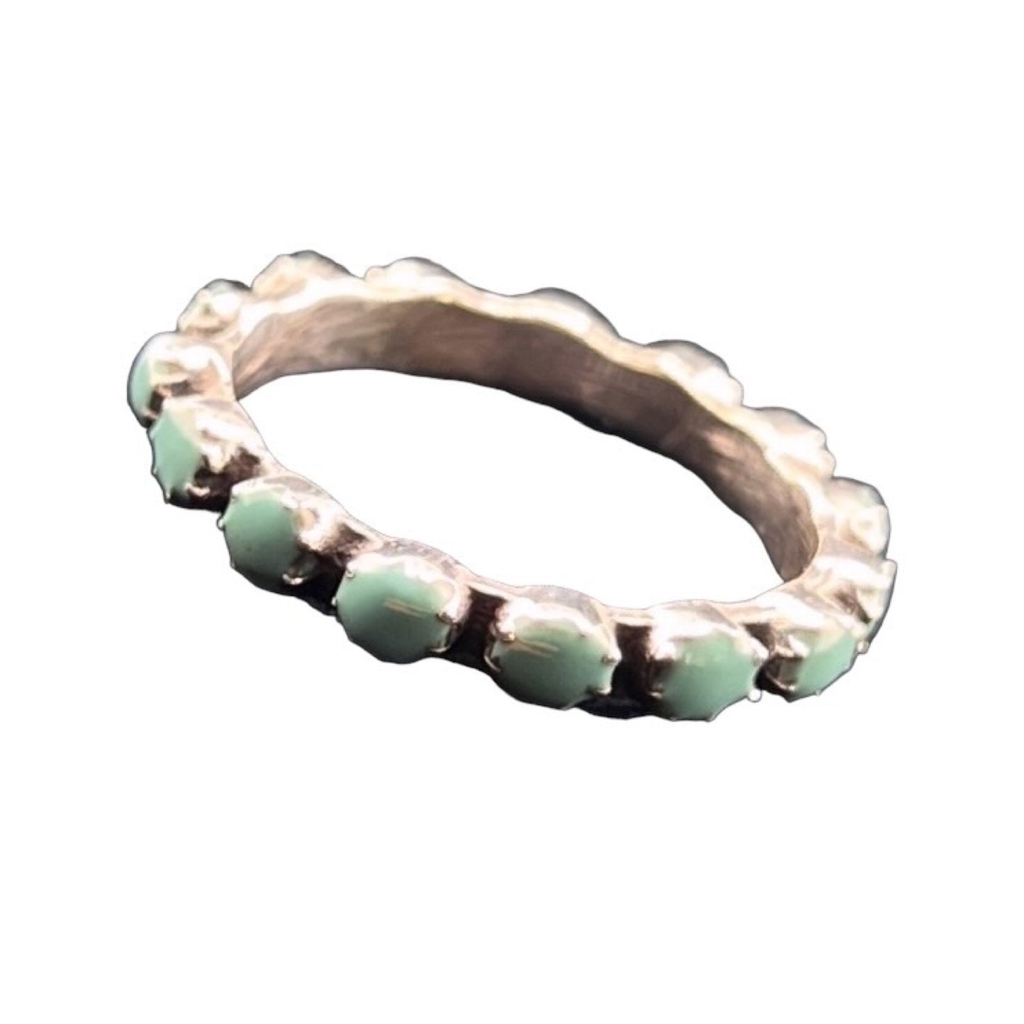 925 Silver Ring with turquoise circular accents