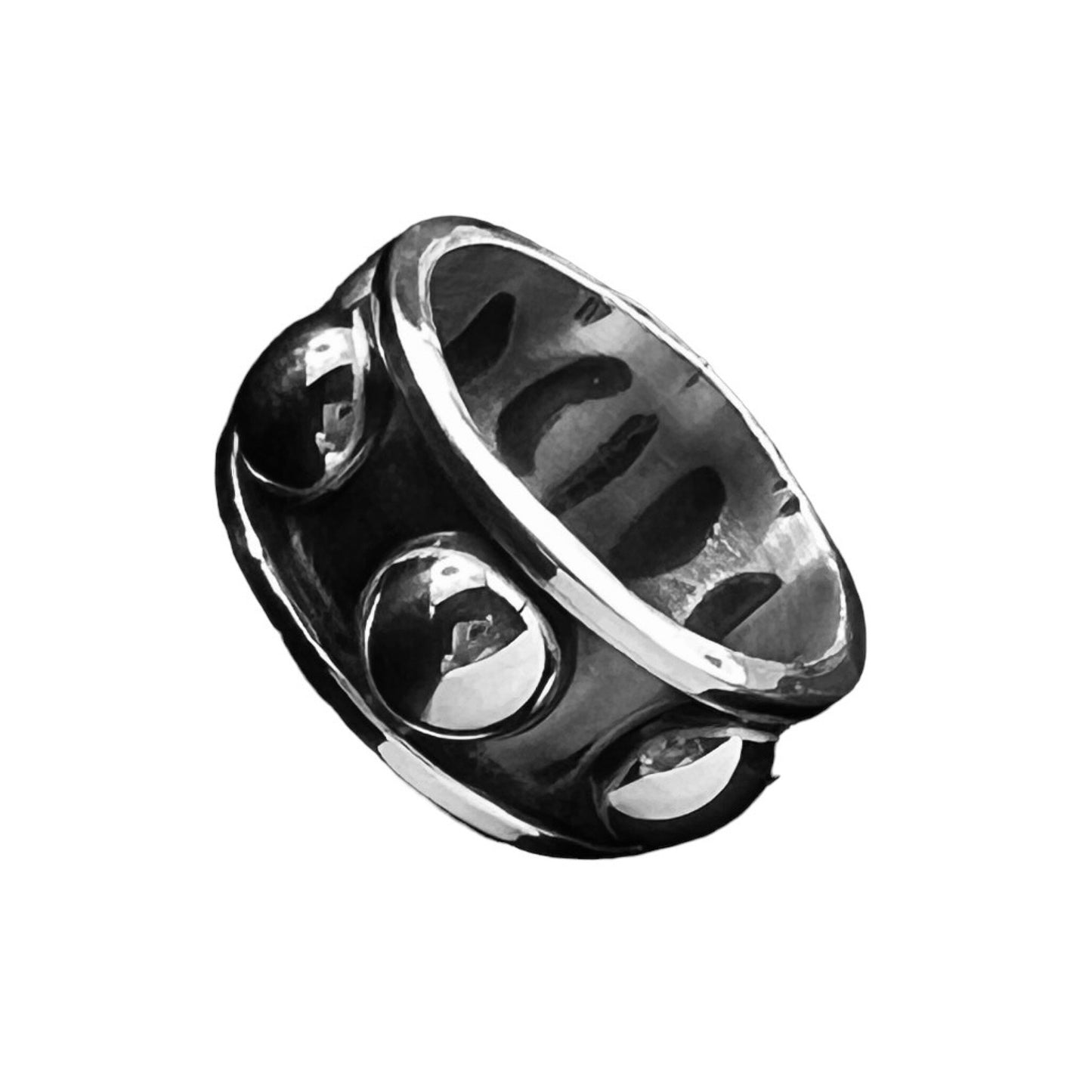 925 Silver Ring with double Dash Pattern Spinner