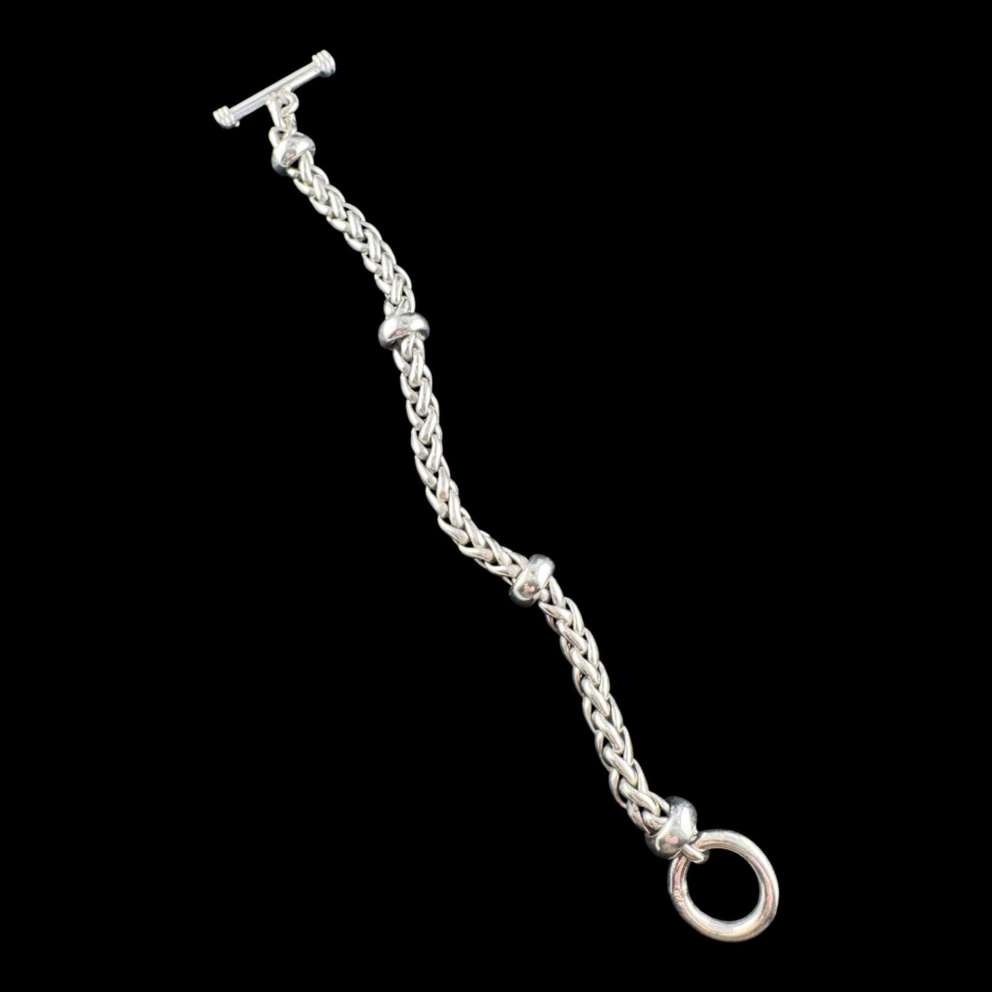 Byzantine Chain w/4 Beads Bracelet 7.5in