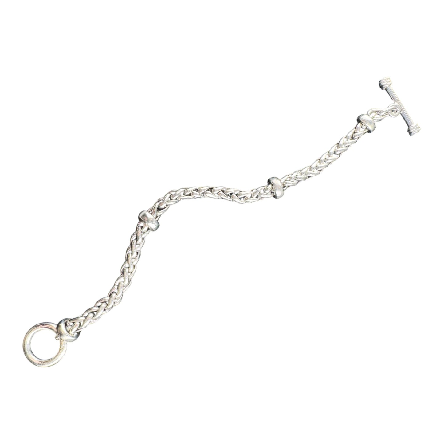 Byzantine Chain w/4 Beads Bracelet 8in