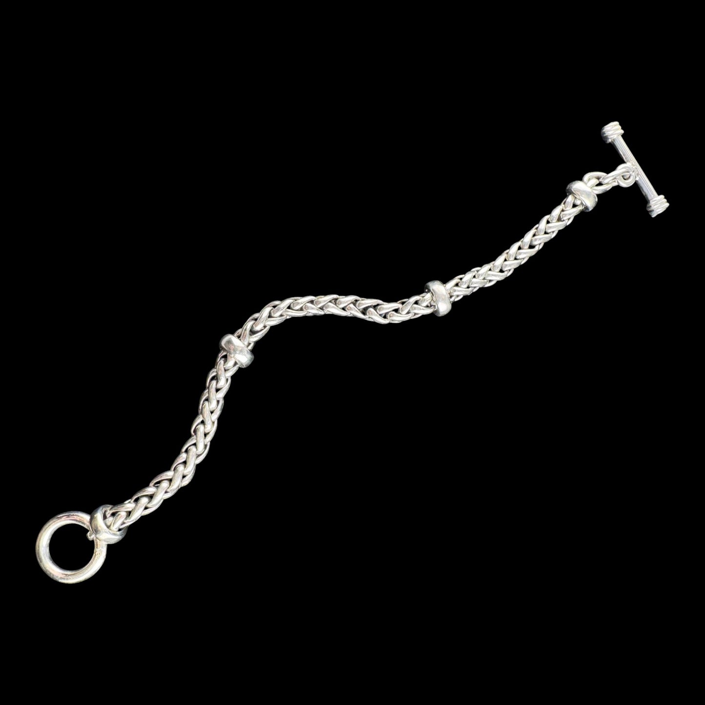 Byzantine Chain w/4 Beads Bracelet 8in