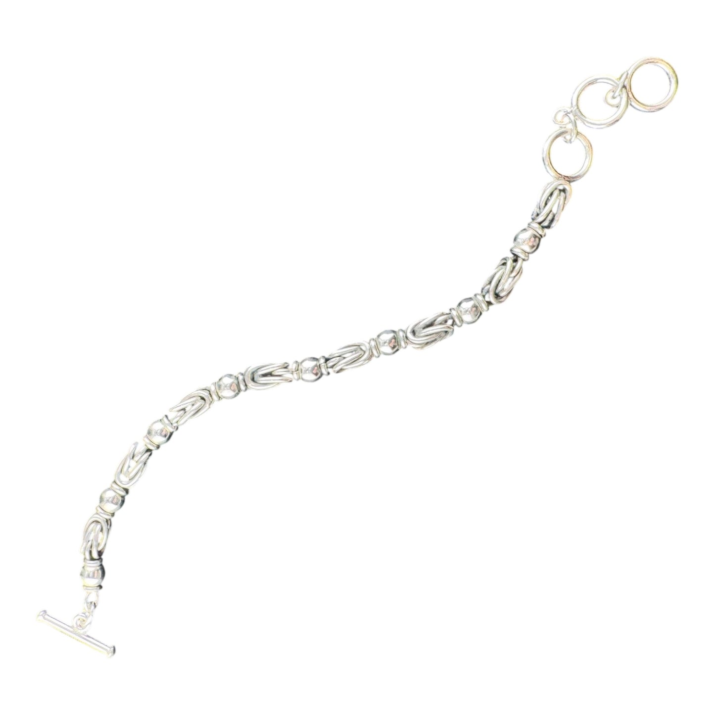Byzantine w/Beads Chain Bracelet 8in
