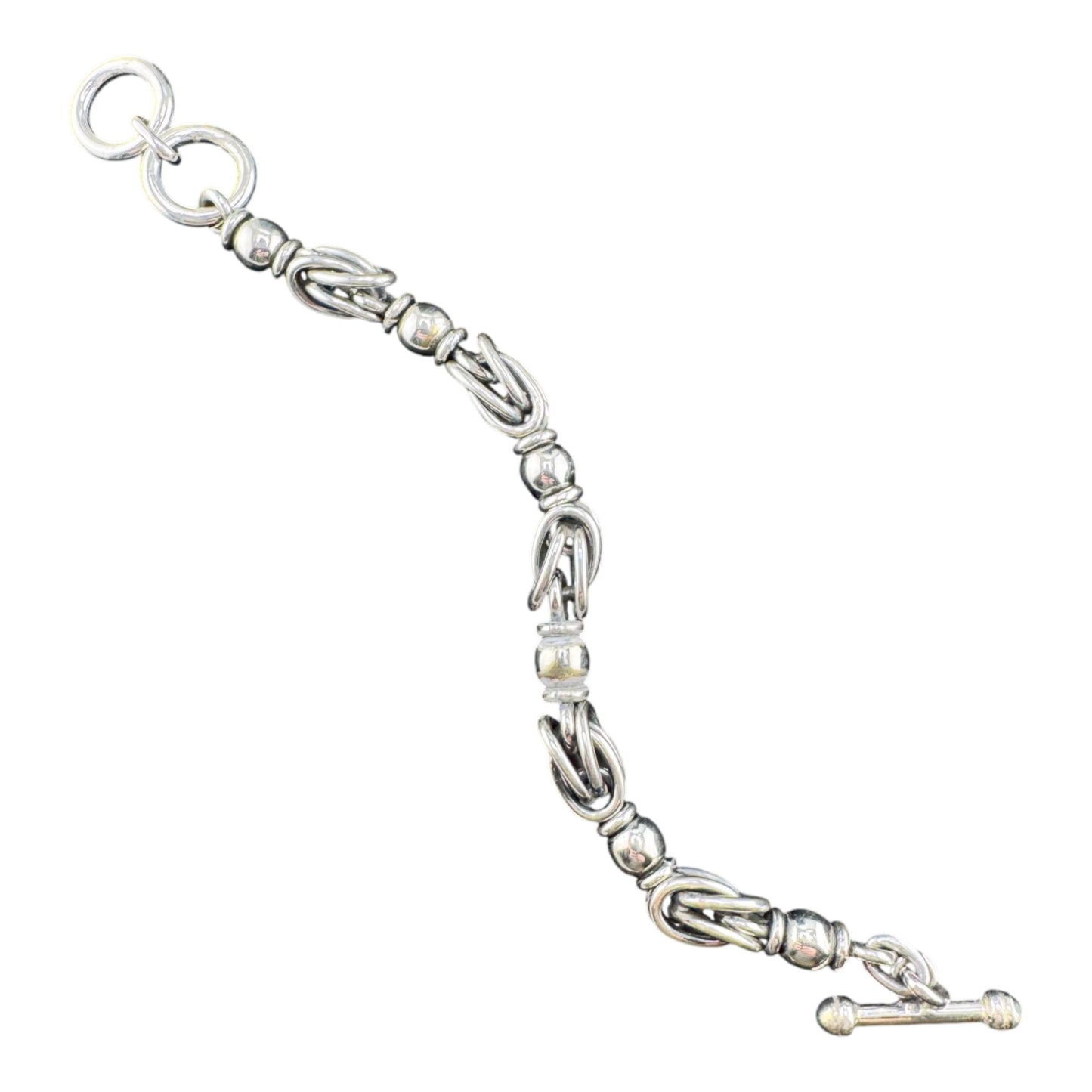Bold Byzantine w/Beads Chain Bracelet 8in