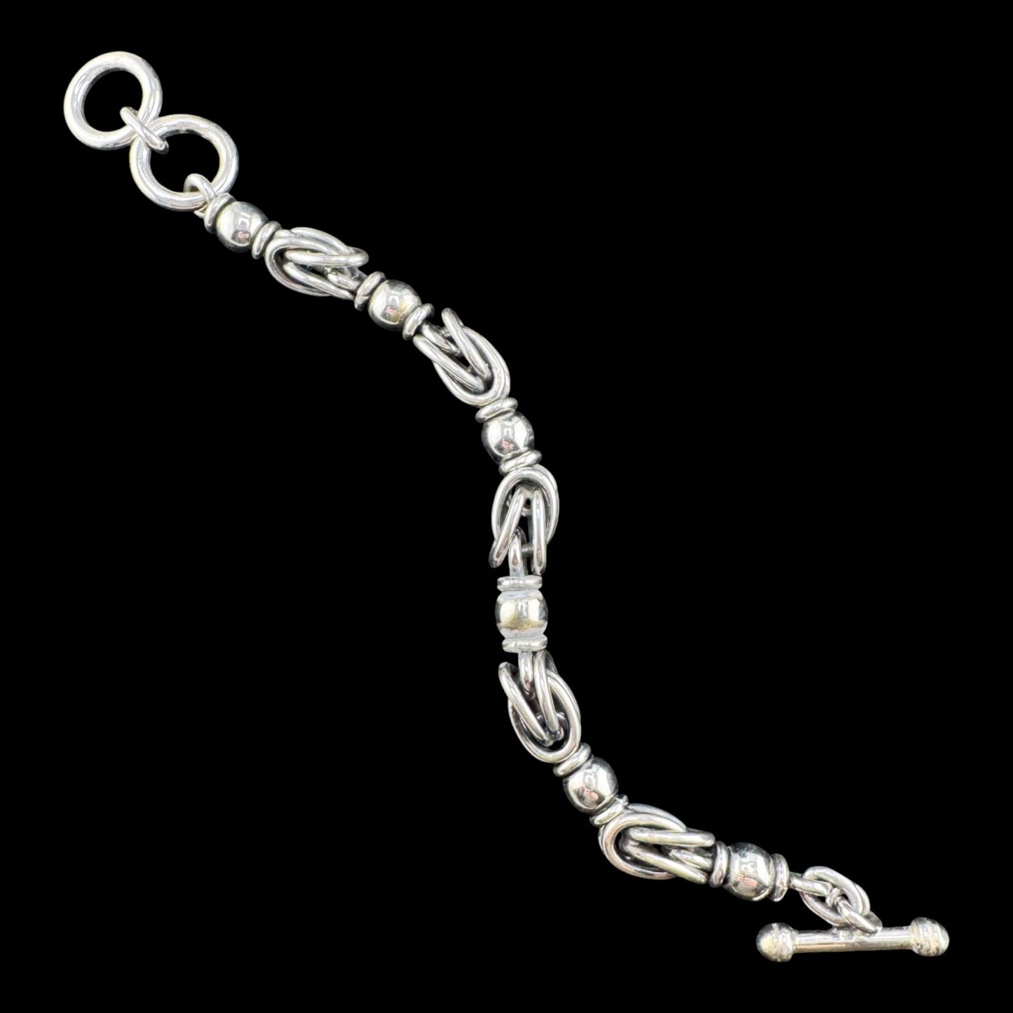 Bold Byzantine w/Beads Chain Bracelet 8in
