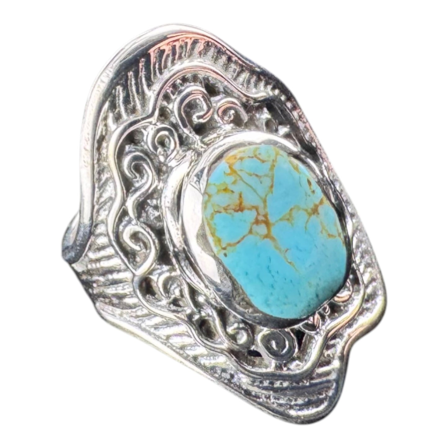 Patterned Ring w/Turquoise