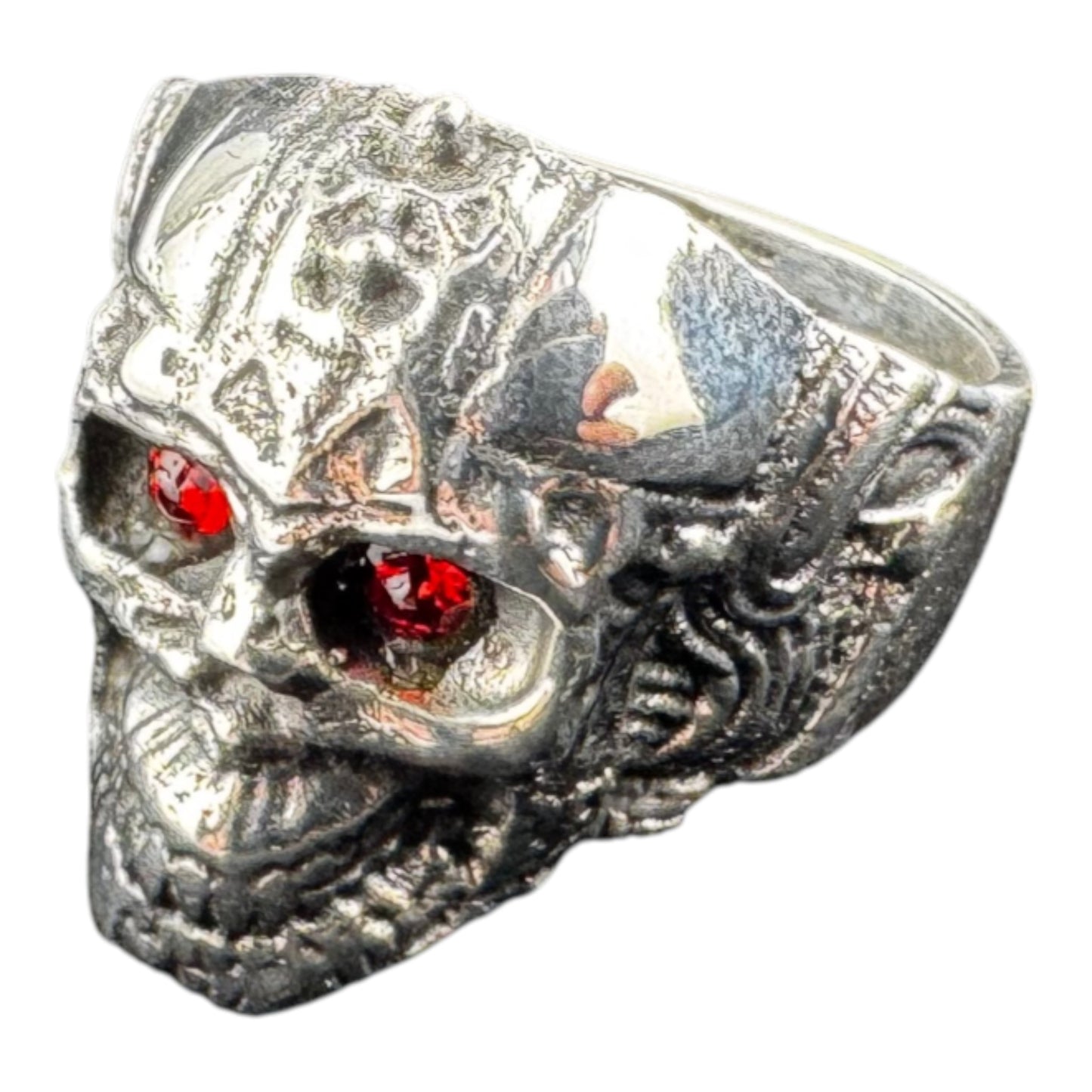 Skull w/Red Stone Eyes Ring