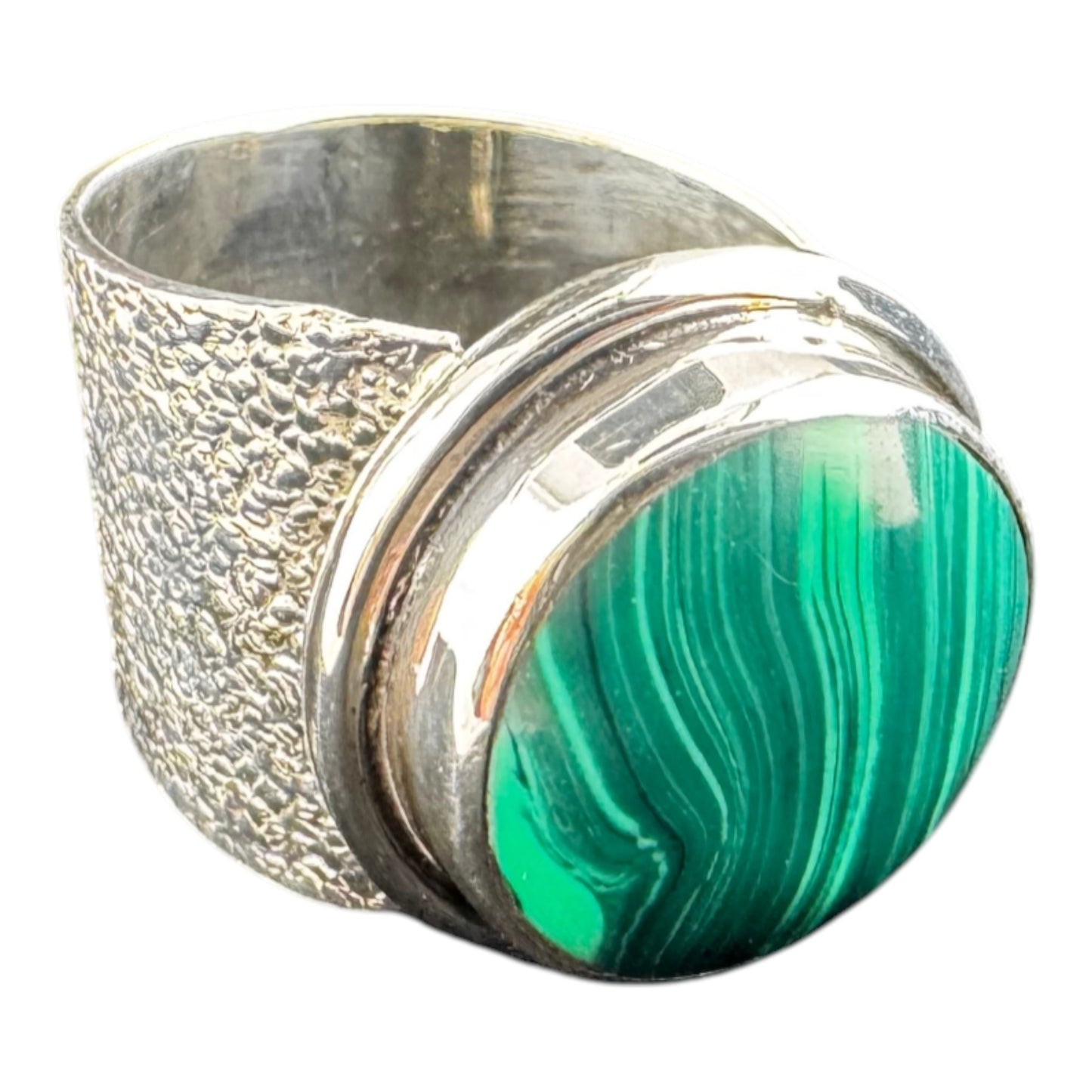 Textured Band w/Malachite Ring