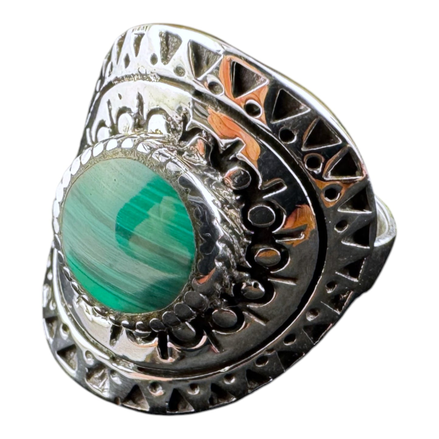 Malachite Shield Ring