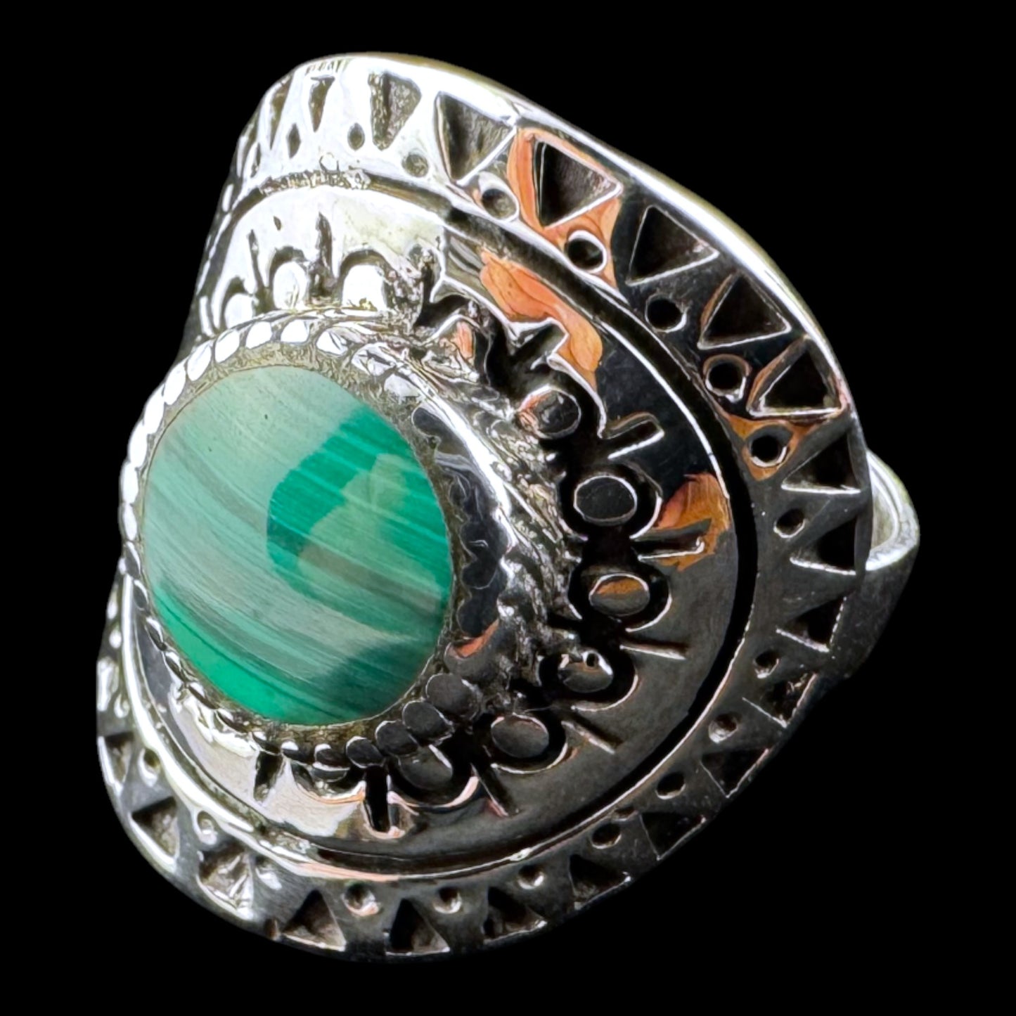 Malachite Shield Ring