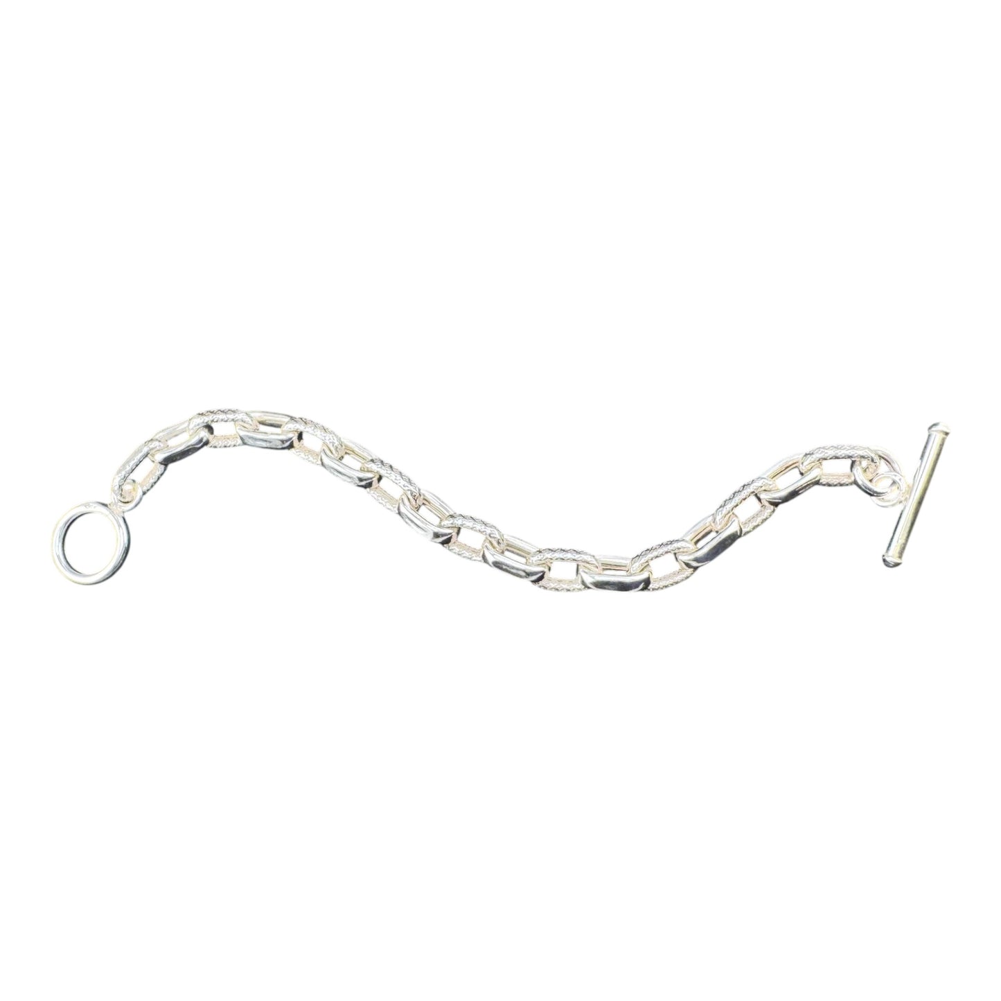 Textured Ovals Chain Bracelet