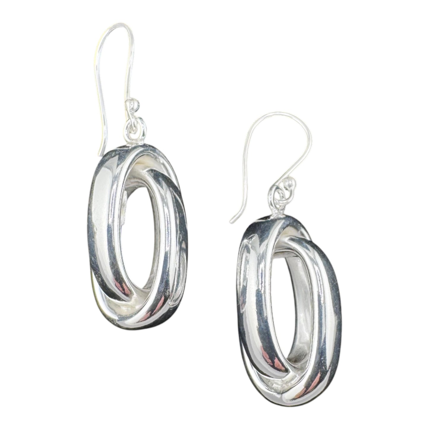 Interlocking Oval Drop Earrings