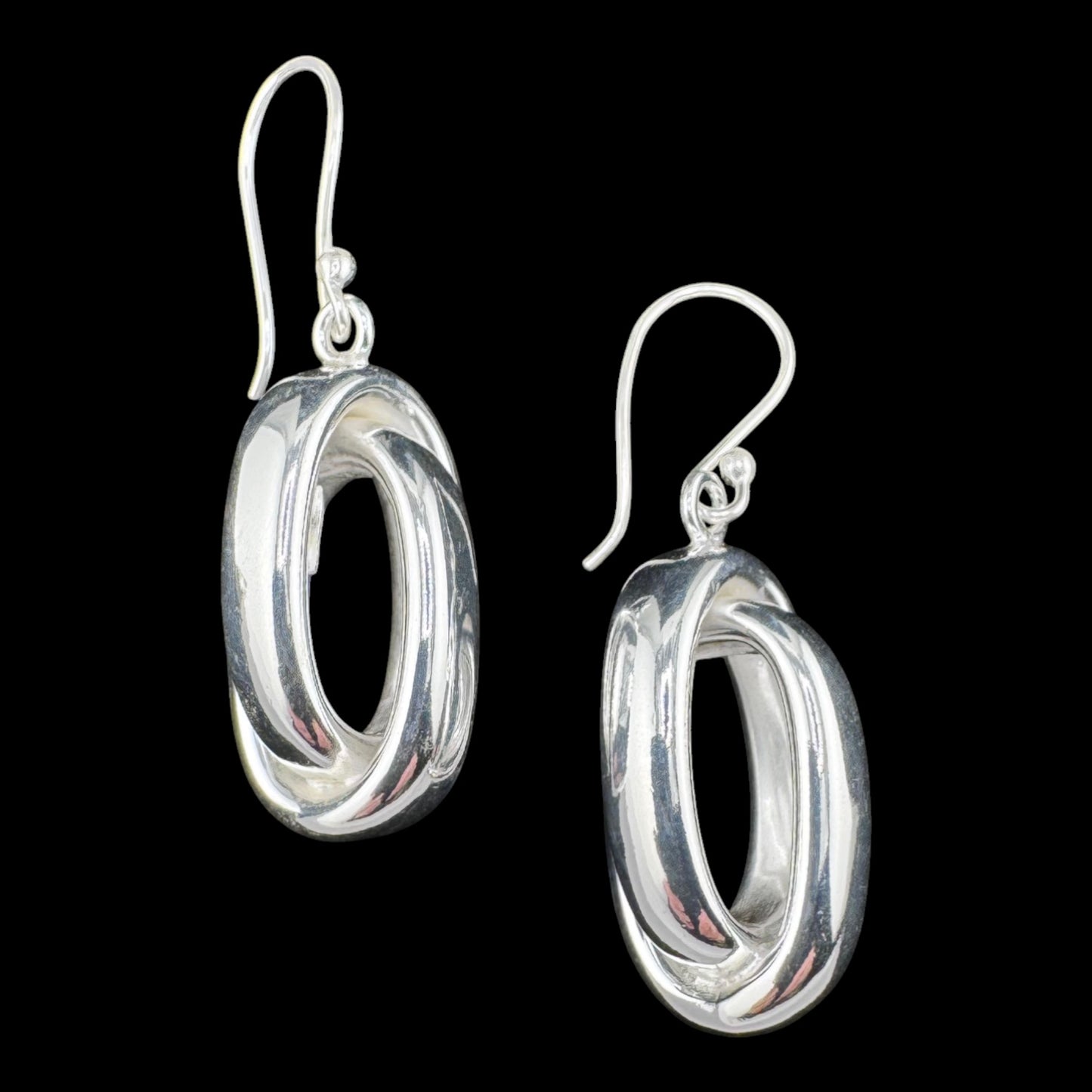 Interlocking Oval Drop Earrings