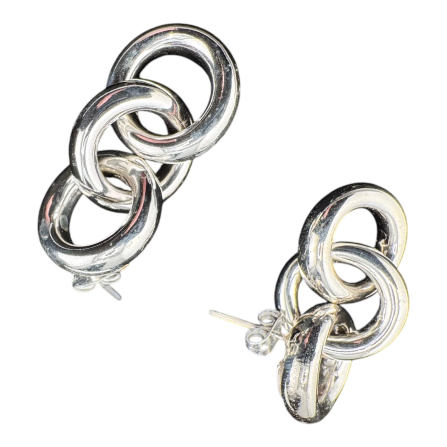 Triple Interlocking Stud Earrings