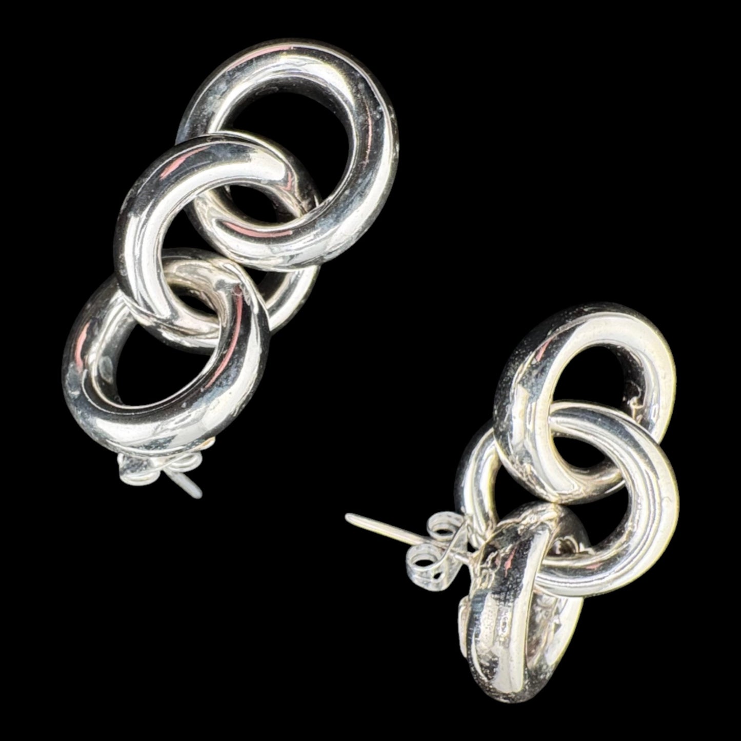 Triple Interlocking Stud Earrings