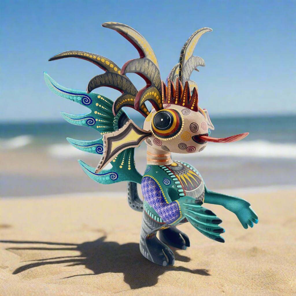 Martian Marciano Mohawk Azul Alebrije