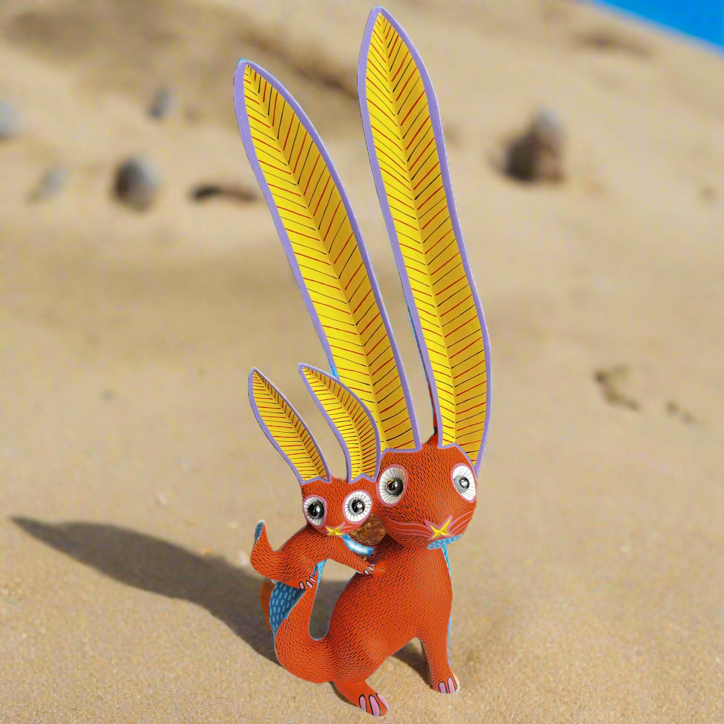 Conejo c Bebe Rabbit w Baby Alebrije