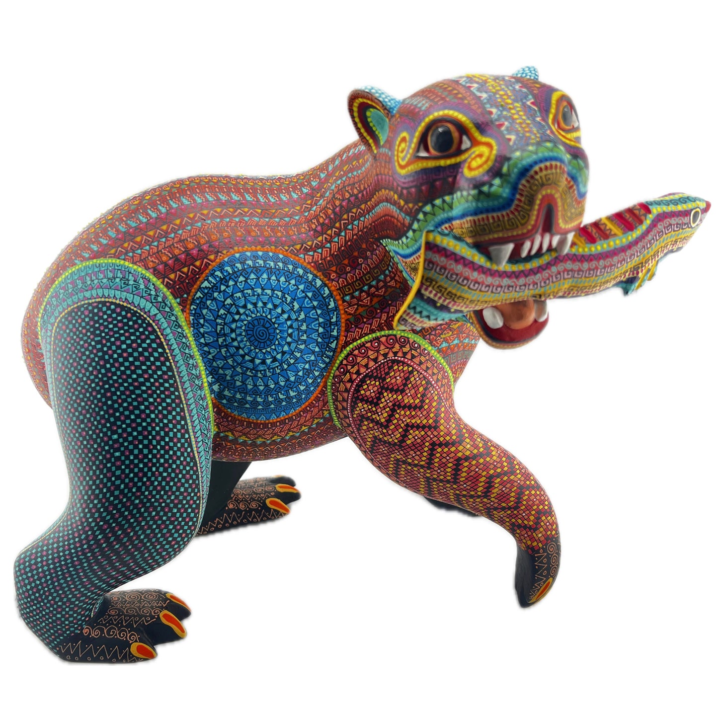 Oso c Pescado Bear w Fish Alebrije