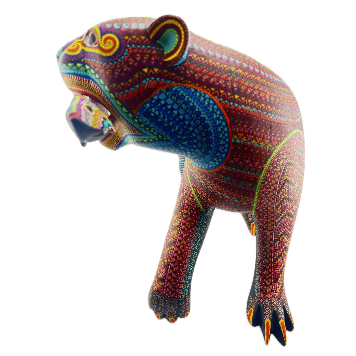 Oso c Pescado Bear w Fish Alebrije