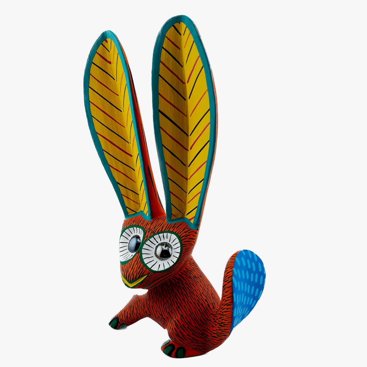 Conojito Ojos de Canica ORANGE Rabbit w Marble Eyes Alebrije
