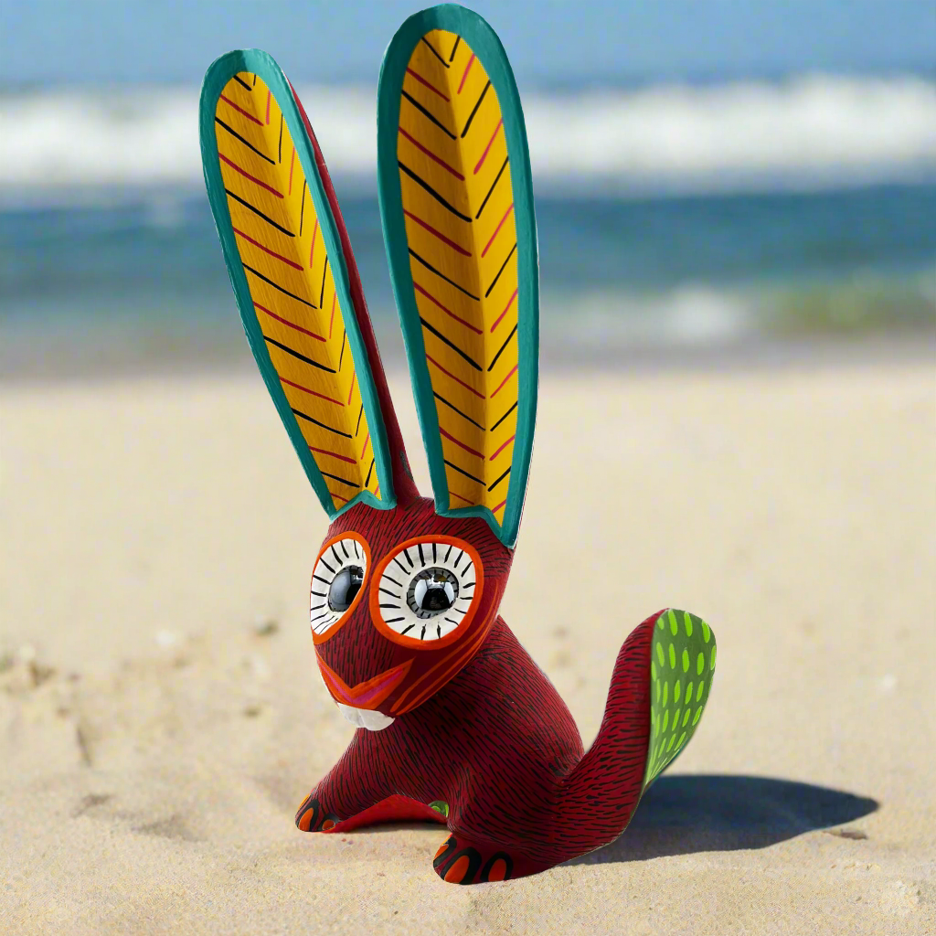 Conojito Ojos de Canica RED Rabbit w Marble Eyes Alebrije