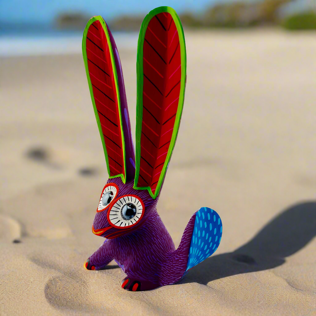 Conojito Ojos de Canica PURPLE Rabbit w Marble Eyes Alebrije
