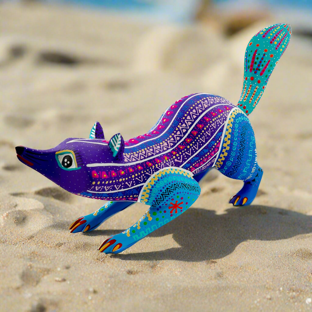 Zorro Azul Blue Fox Alebrije
