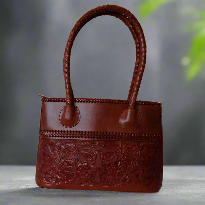 COAHUILA CH Handtooled Leather Handbag
14"x 5"x 10"
T Bugati Color