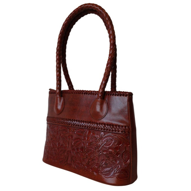 COAHUILA CH Handtooled Leather Handbag
14"x 5"x 10"
T Bugati Color