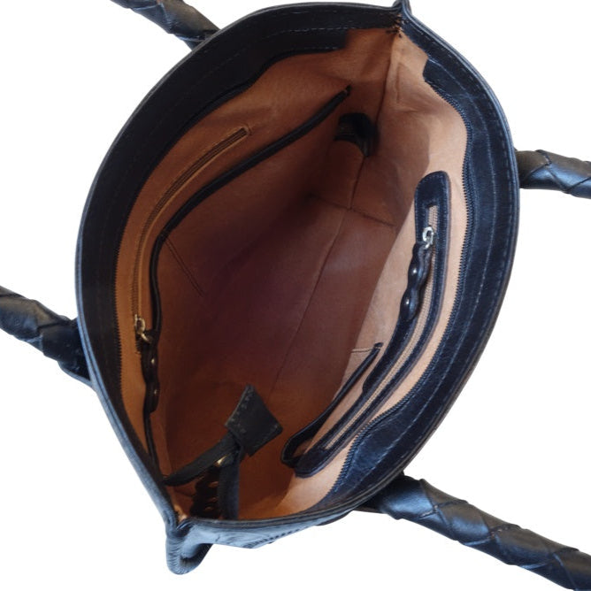 IOWA Handtooled Leather Handbag
14"x4"x11"
Black Color