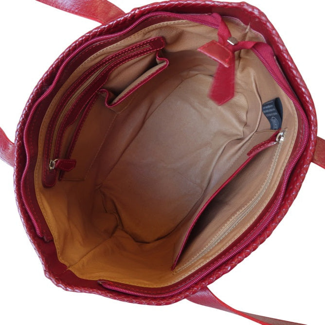 CHICHENITZA Handtooled Leather Handbag
16.5x7x12
Red Color