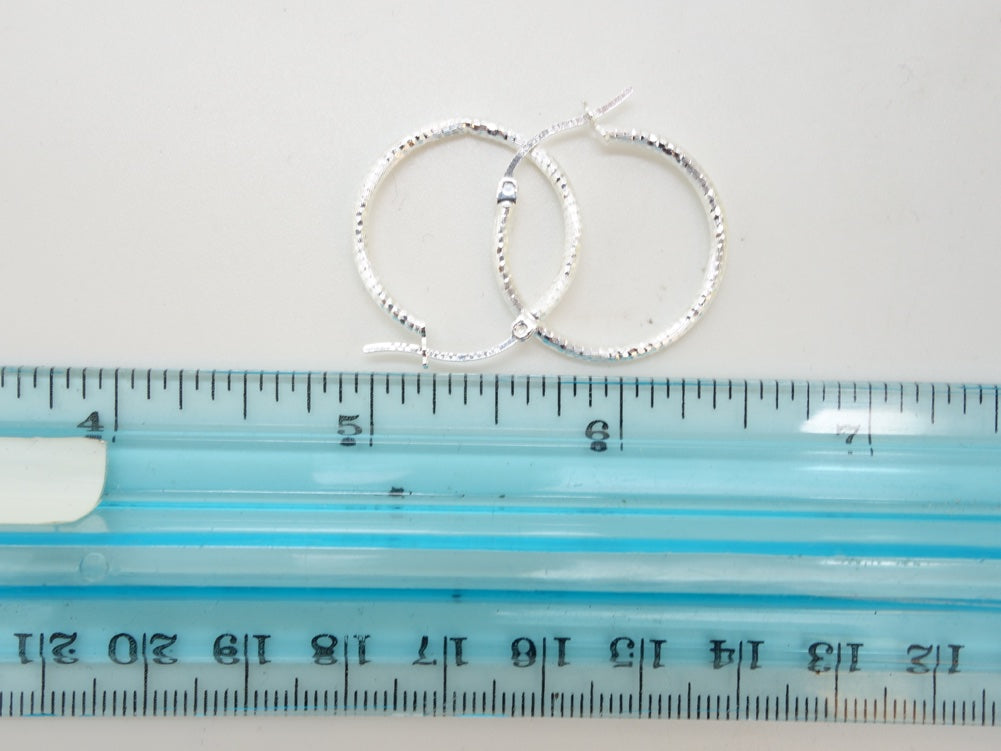 Handcrafted solid sterling .925 silver 20cm Diamond Cut Solid Silver HOOP Earrings from Taxco, Mexico