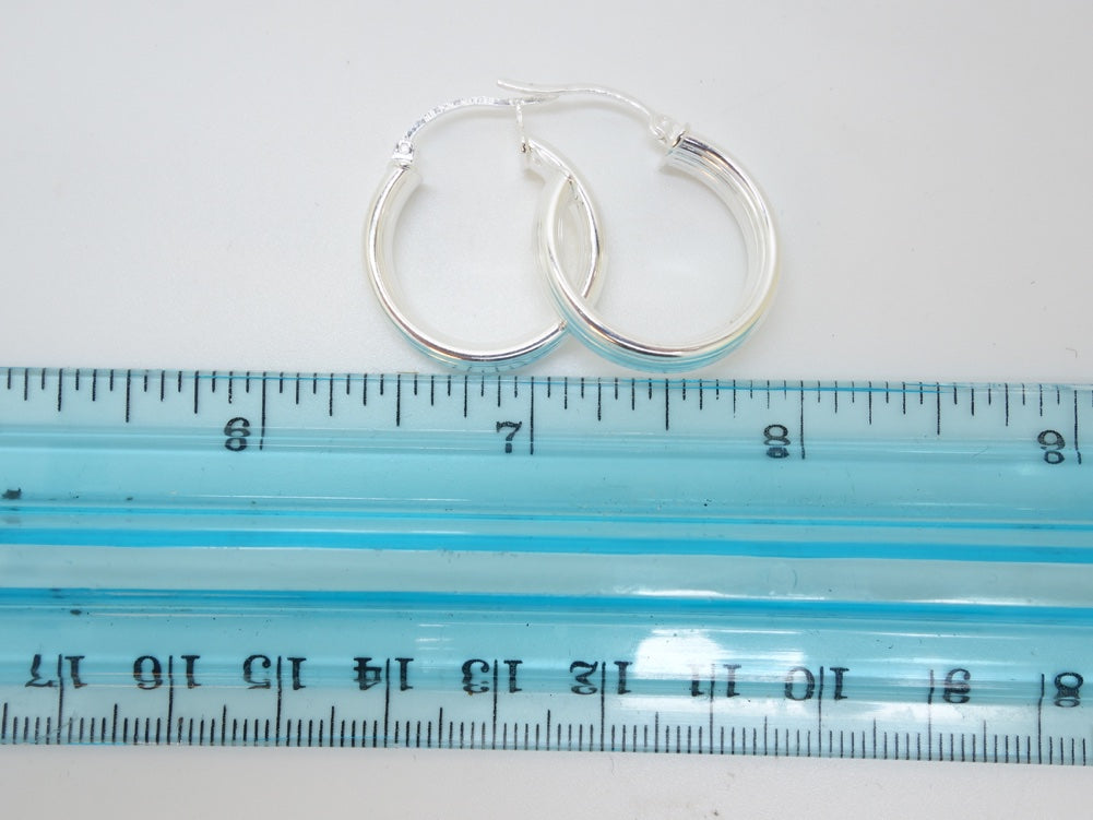 Handcrafted solid sterling .925 silver 20cm Solid Silver HOOP Earrings from Taxco, Mexico