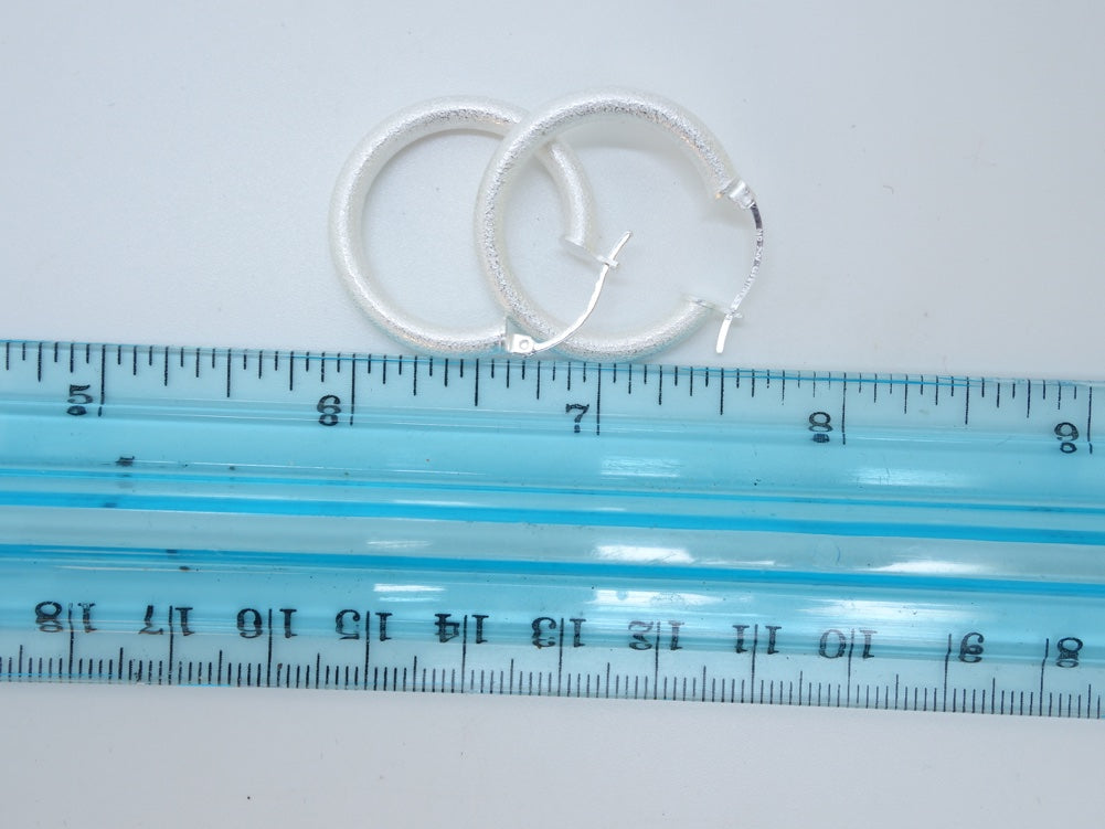 Handcrafted solid sterling .925 silver 23cm Solid Silver HOOP Earrings from Taxco, Mexico