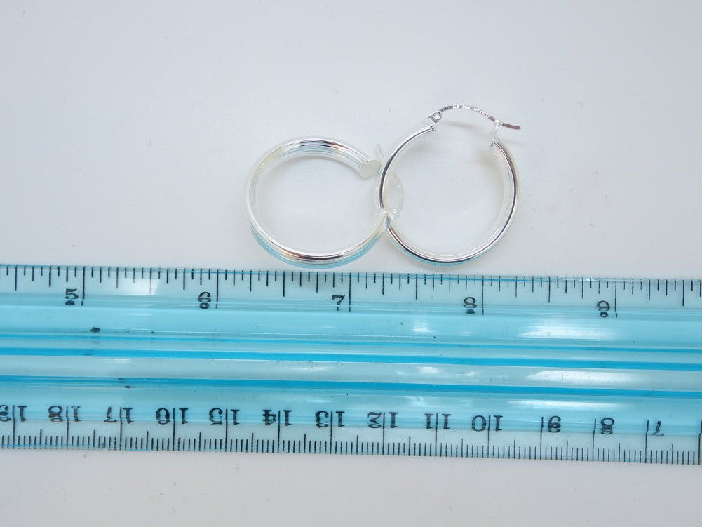 Handcrafted solid sterling .925 silver 23cm Solid Silver HOOP Earrings from Taxco, Mexico