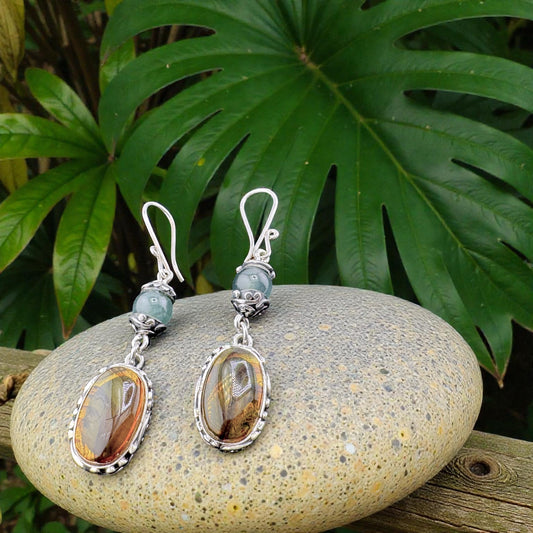 Oval Ambar c Jade drop