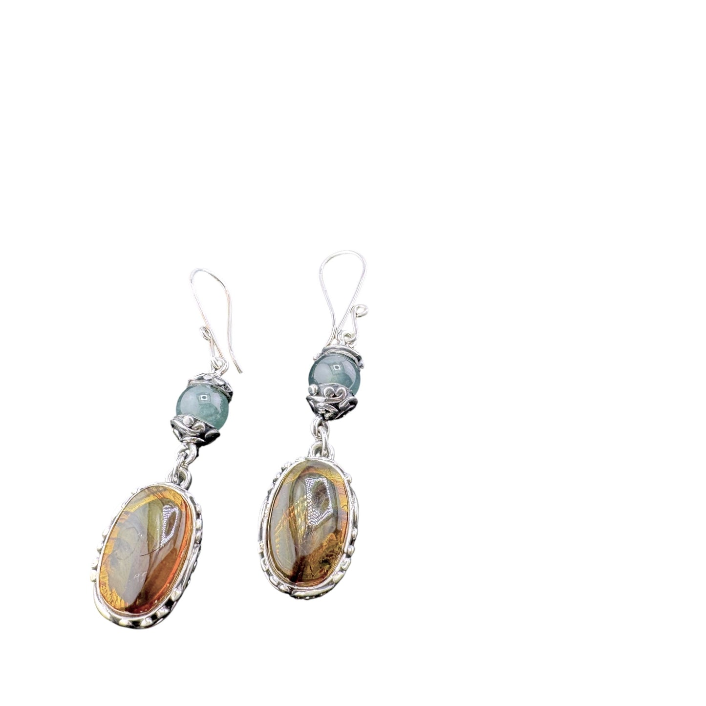 Oval Ambar c Jade drop