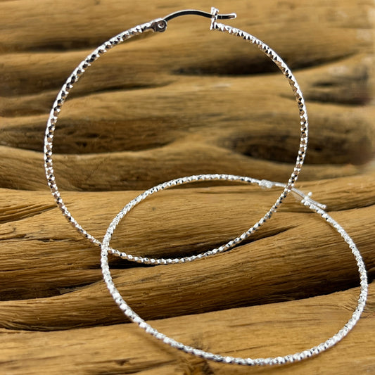 75mm HOOP .925 Silver Earrings