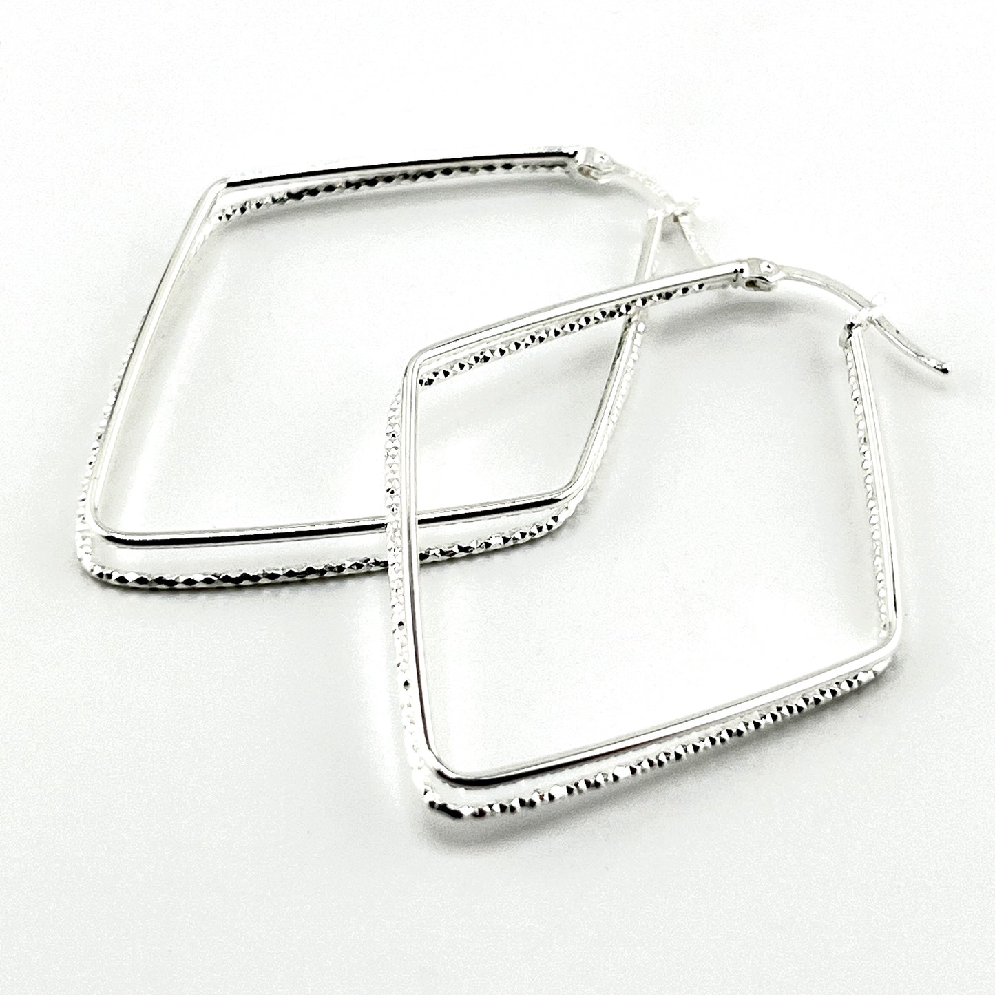 50mm HOOP .925 Silver Earrings DIAMOND