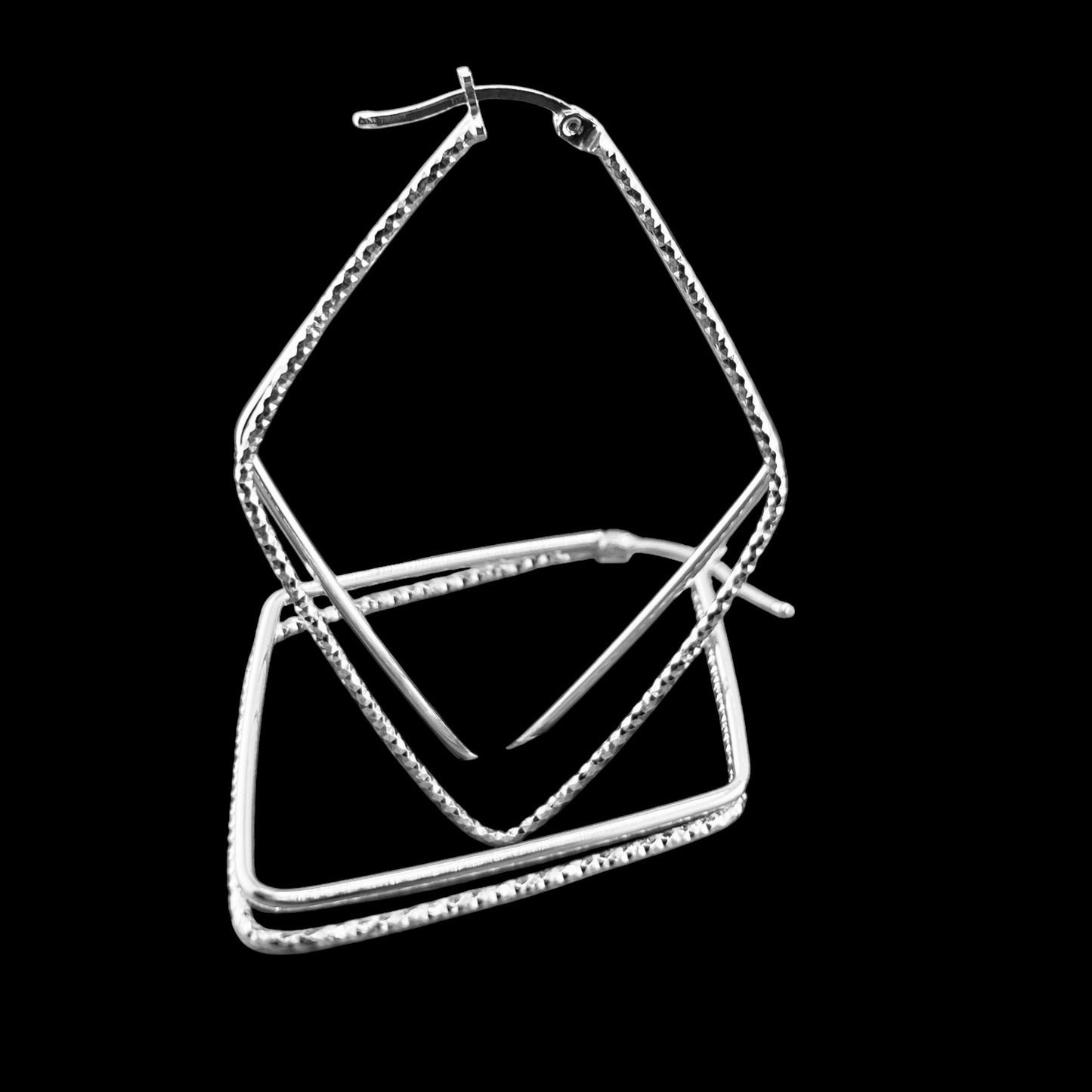 50mm HOOP .925 Silver Earrings DIAMOND