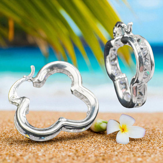 Trebol with CZ drop earrings