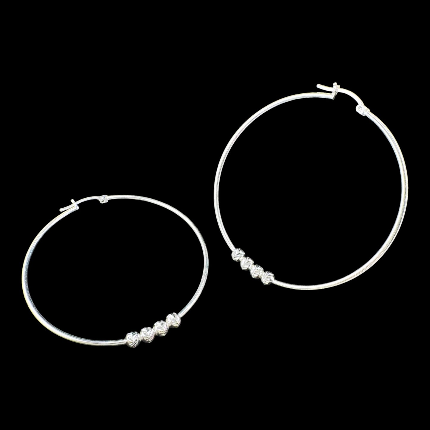 Hoops w/diamante beads 52mm
