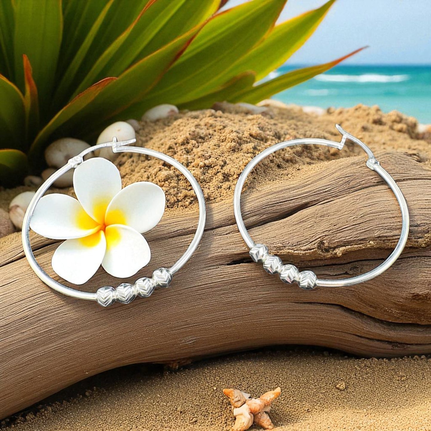 Hoops w/diamante beads 38mm