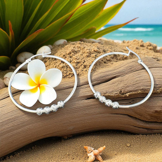 Hoops w/diamante beads 38mm